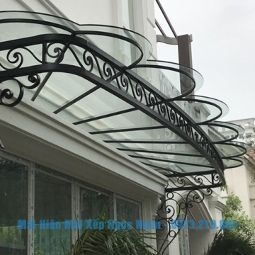 Mẫu mái hiên kính cường lực đẹp