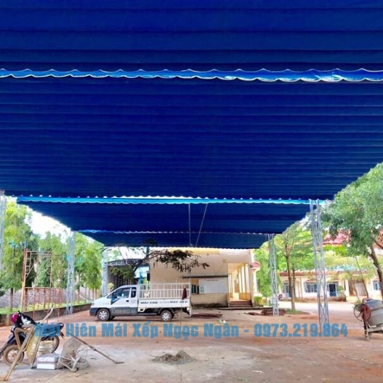  Mẫu mái xếp bạt kéo nhà xưởng, kho bãi đẹp, tiện lợi