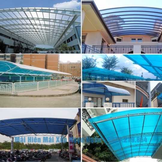 Mái Che Kính Cường Lực-Mái Che Giếng Trời - Mái Che Tấm Polycacbonatee